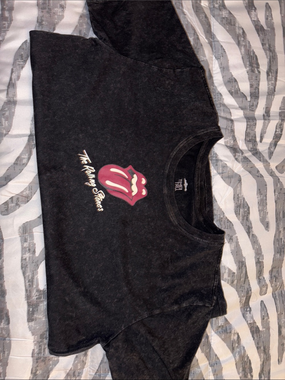 the Rolling Stones Black Tee with Red Tongue Logo